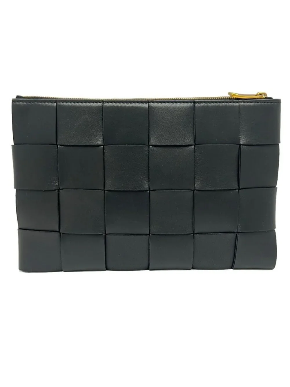 Bottega Veneta Pouch Maxi Intrecciato Black Leather